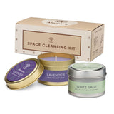Bougie Almeara Sauge Lavande, ensemble de deux, pour purifier l'énergie et favoriser la détente.