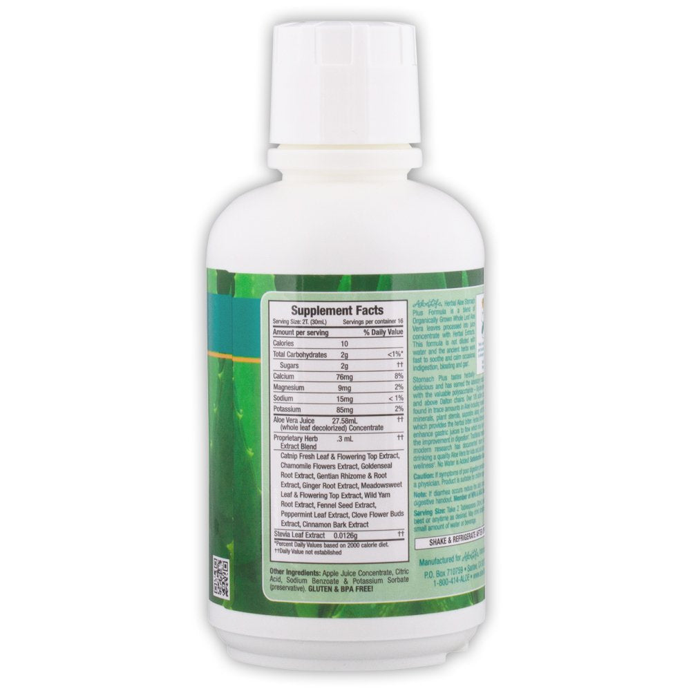 Aloe Life Stomach Plus goutte dans verre, utilisation rapide après repas.