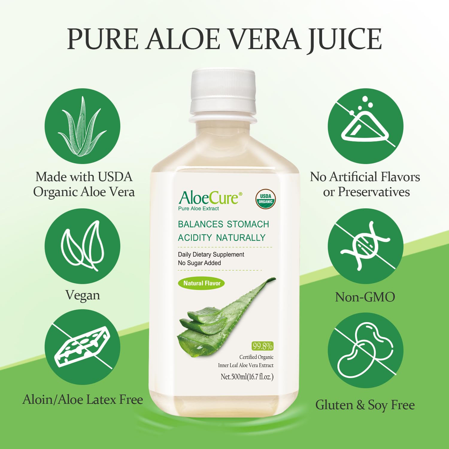 AloeCure - versement dans un verre, expérience rafraîchissante et naturelle.