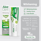 Aloe Dent dentifrice avec silice et aloé vera, texture douce pour le nettoyage quotidien.