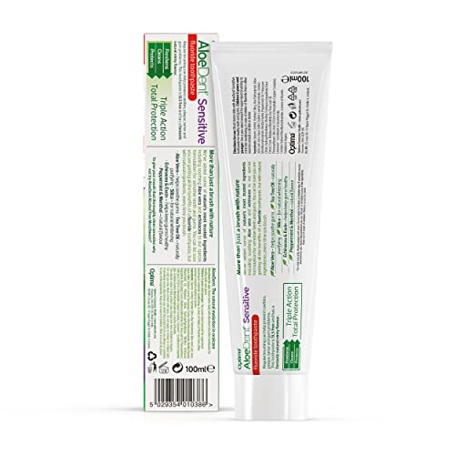 AloeDent Sensitive avec aloe vera et échinacée, gencives apaisées au quotidien.