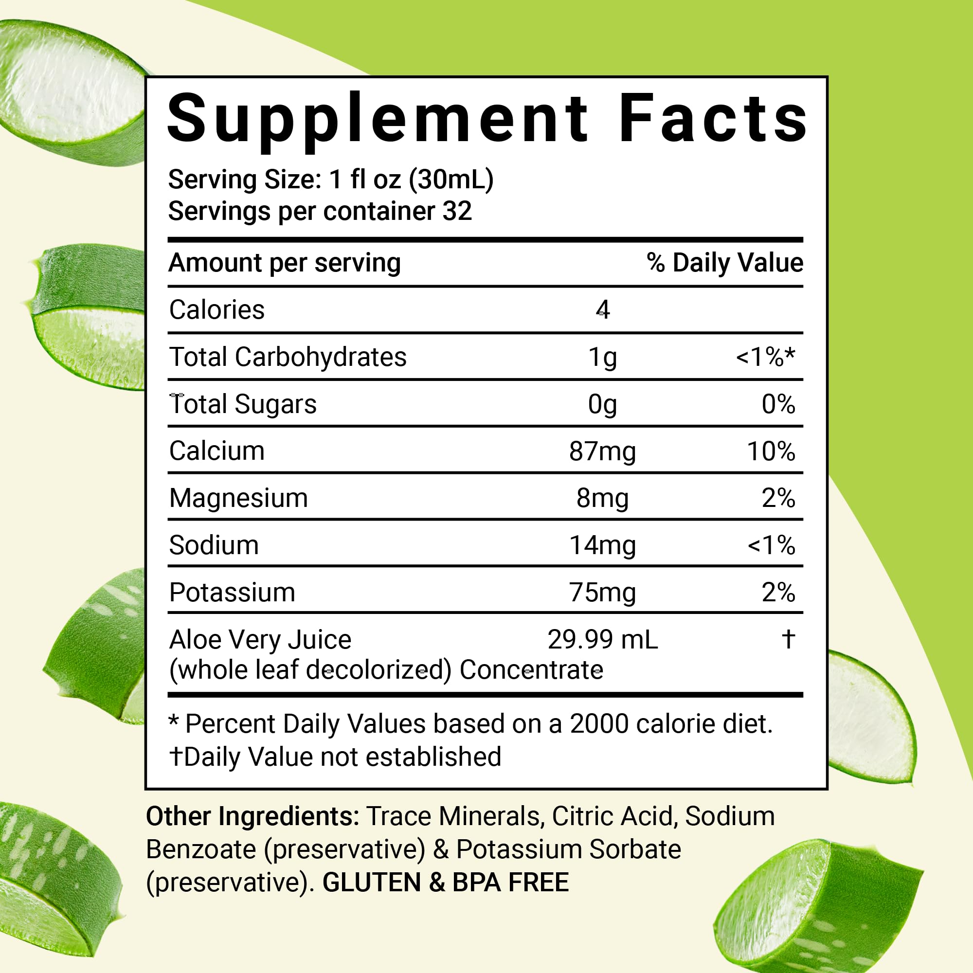 Aloe Life sur l'étiquette, assurance qualité biologique et sans gluten.