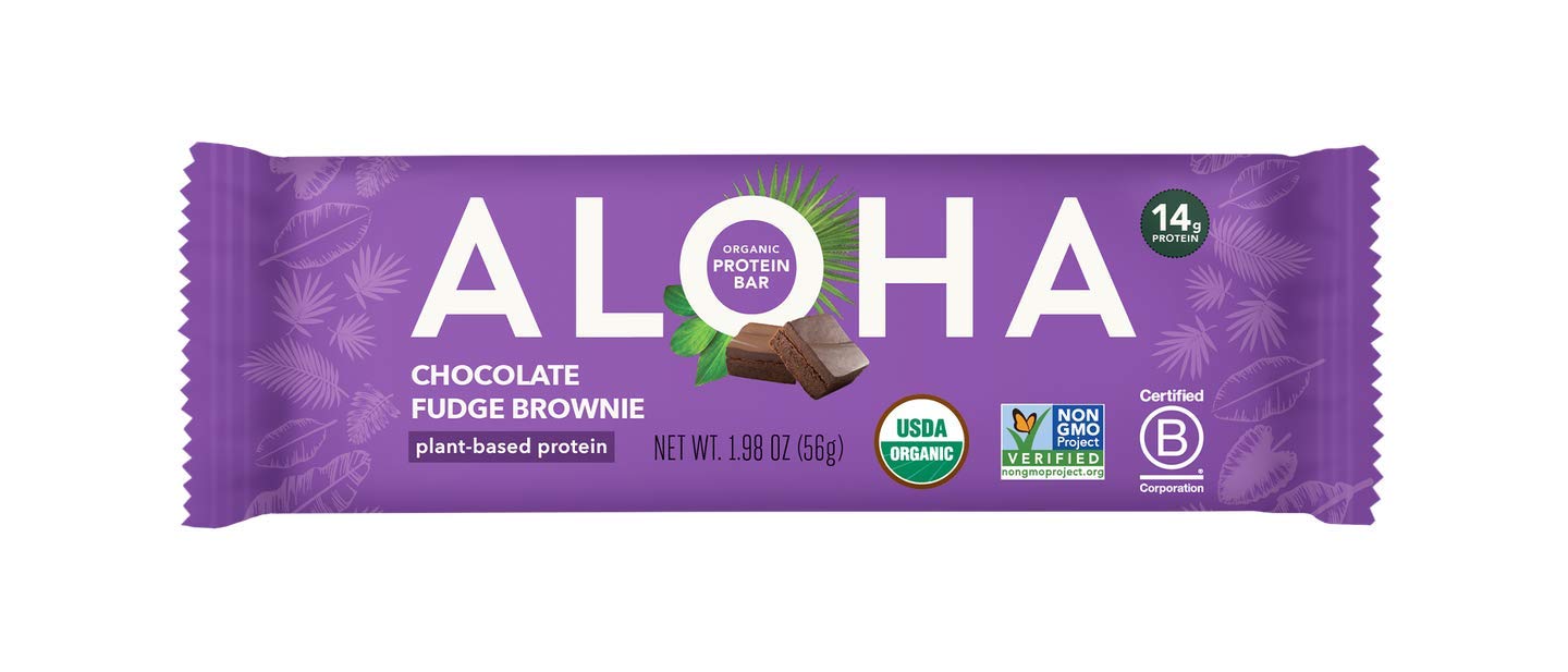 ALOHA barre-protéine chocolat-fudge-brownie, snack riche en protéines et fibre.