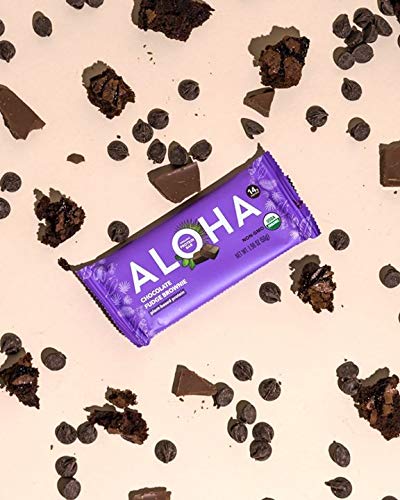 ALOHA barre-protéine sans additifs artificiels, snack végétalien prêt à emporter.