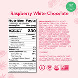 Ingrédients naturels ALOHA pour une collation végan framboise chocolat blanc