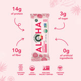 Barre ALOHA en mouvement lors d’un entraînement, snack pratique