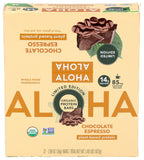 Texture riche de la barre espresso-chocolat ALOHA, parfaite en collation.