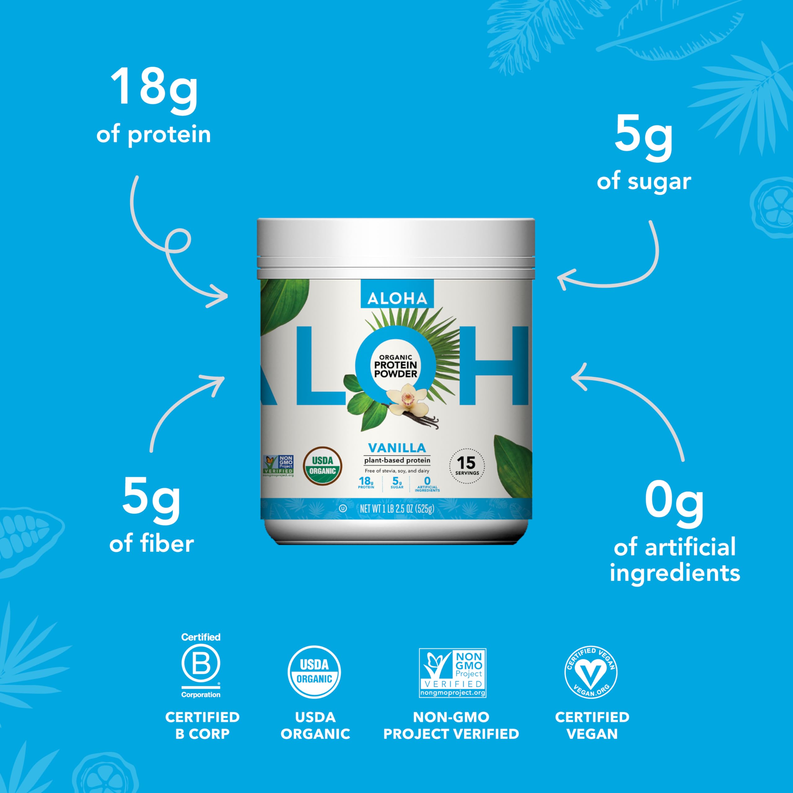 Bonne source de fibres et fer avec protéine végétale ALOHA