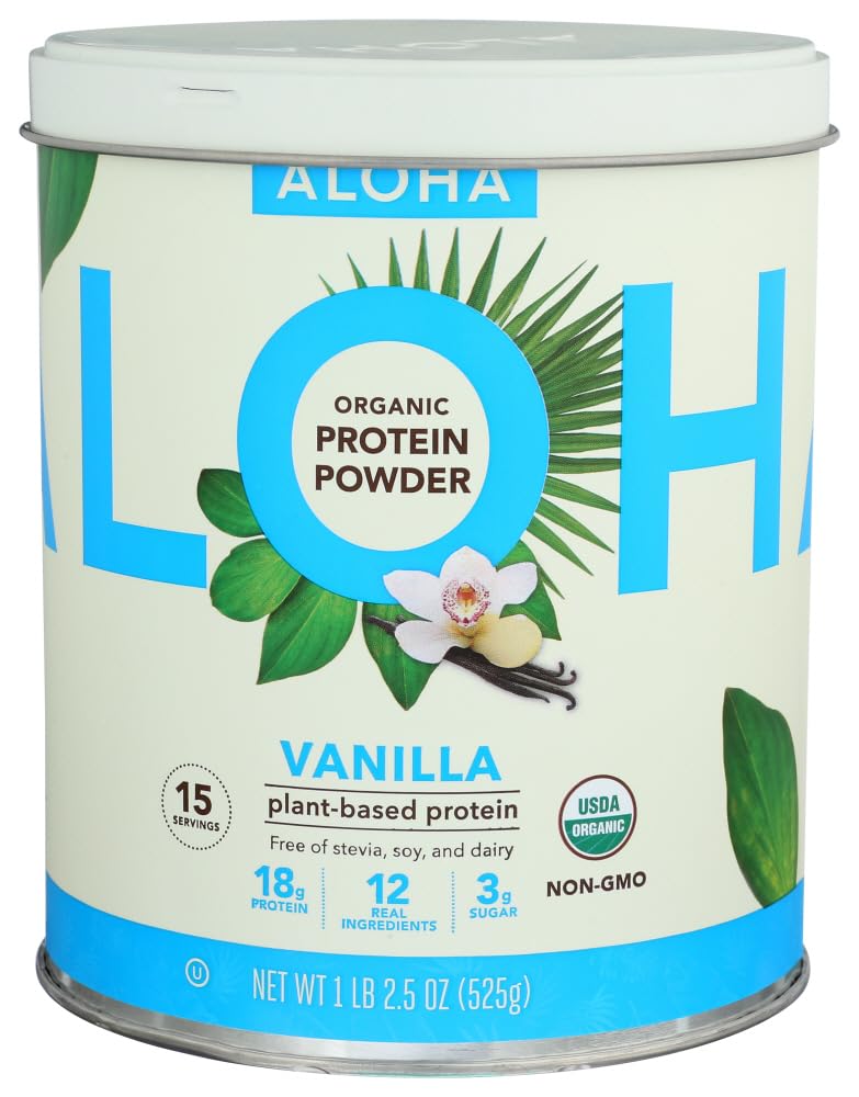 ALOHA protéine végétale vanille, emballage 525 g, idéale pour shakes protéinés.