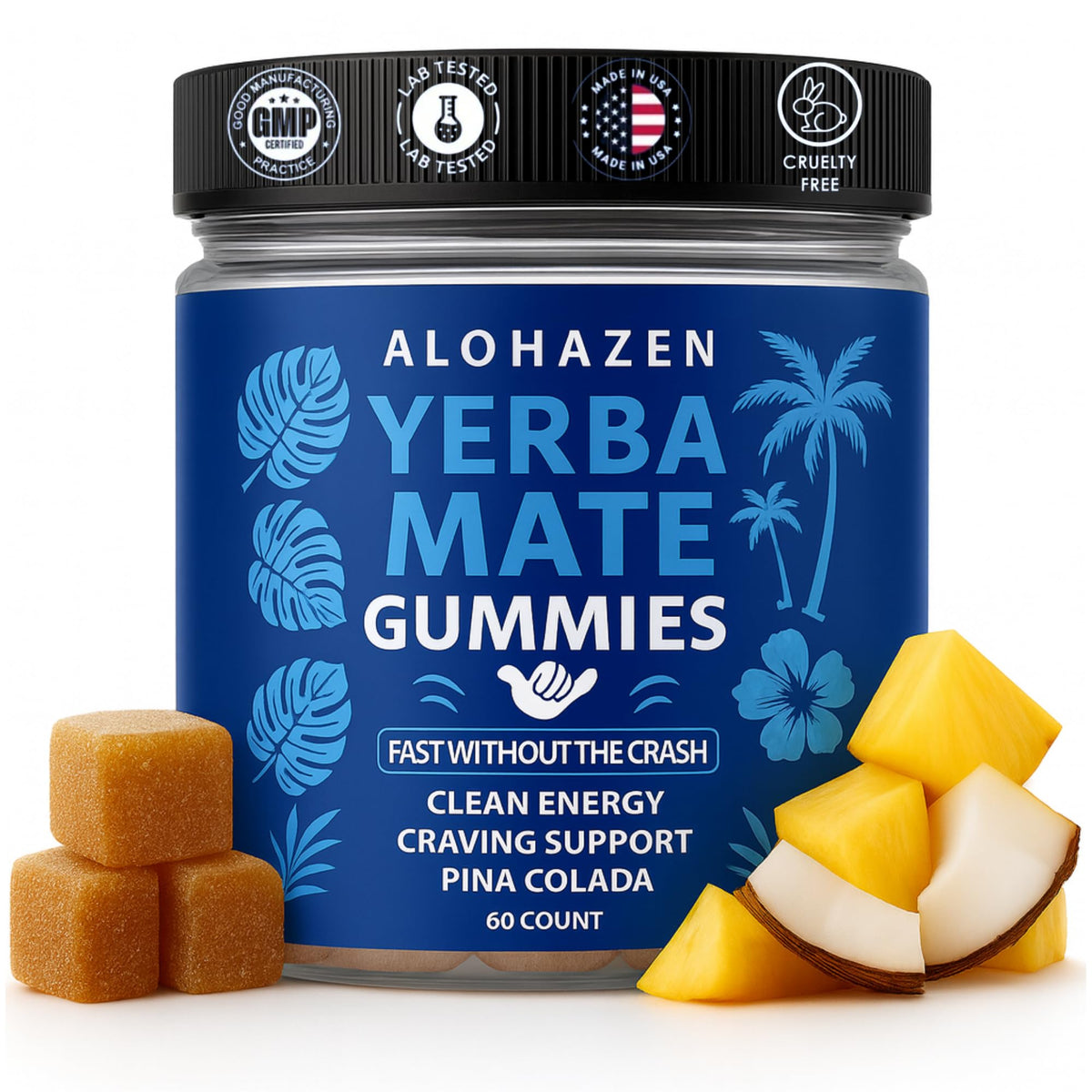 AlohaZen Gommes Yerba Mate – flacon et énergie naturelle au quotidien