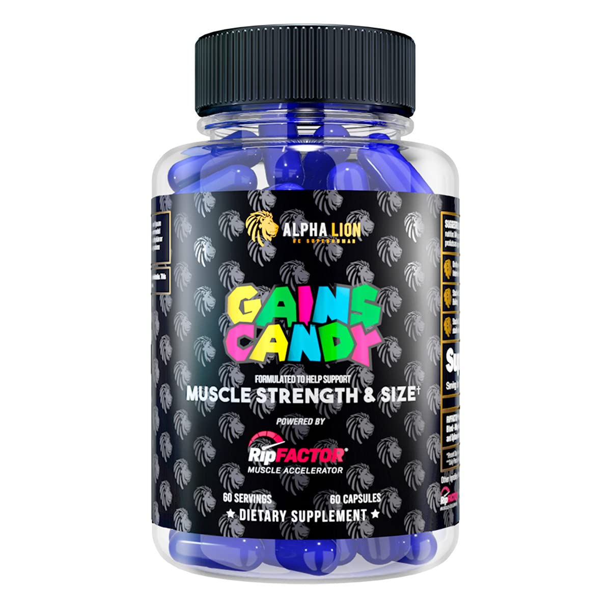 ALPHA LION Gains Candy – bouteille de capsules faciles à prendre pour l'énergie