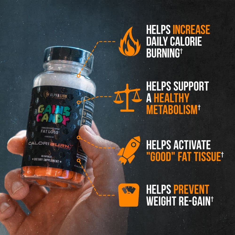 ALPHA LION Gains Candy - Capsules alignées, soutien potentiel à l'énergie et à la dépense calorique.