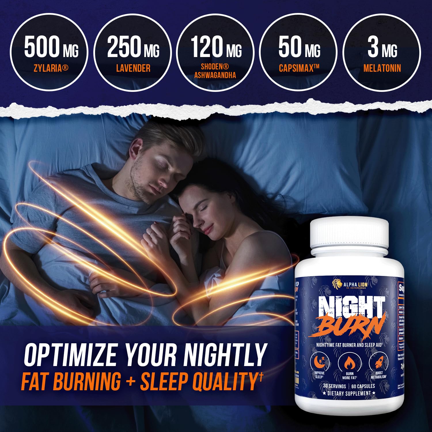 ALPHA LION Night Burn – prise le soir, pratique pour la routine nocturne.