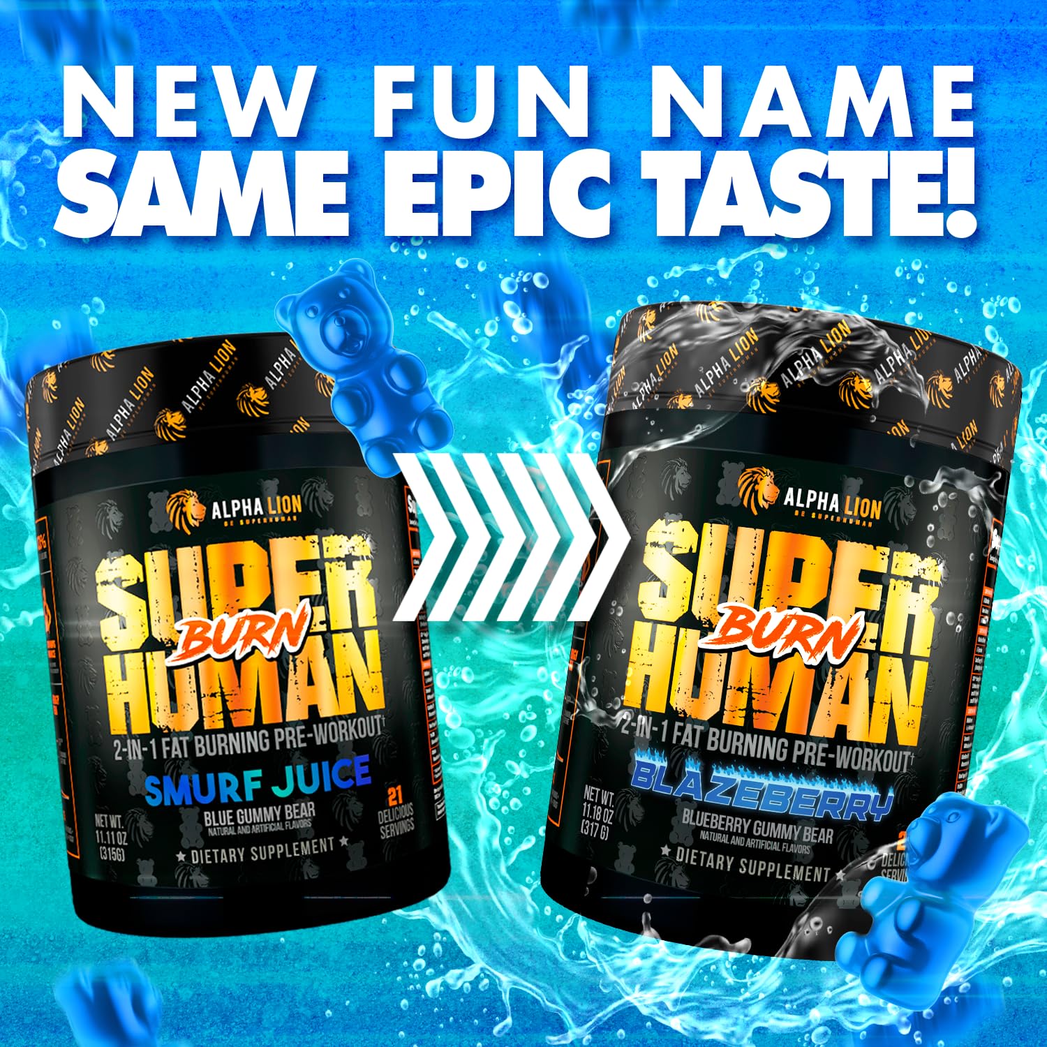 ALPHA LION Superhuman Burn – cuillère-dose, dose précise pour préparation rapide.