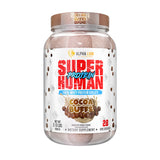 ALPHA LION Superhuman Whey Isolate chocolat Cocoa Buffs, flacon pratique pour post-entraînement et récupération.