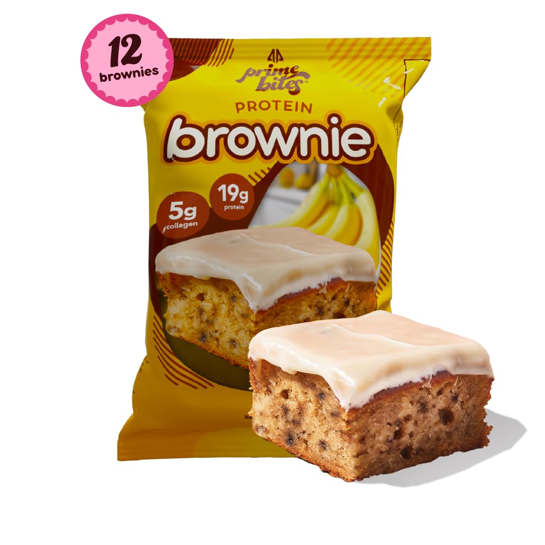Boîte Prime Bites Alpha Prime, 12 barres banane-noix, pratique à emporter.