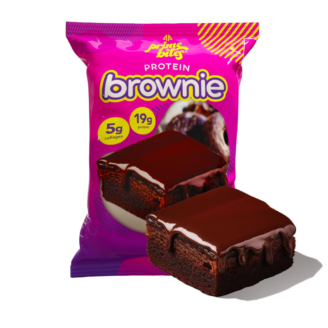 Prime Bites Brownie sans gluten, option adaptée à un régime sans gluten.