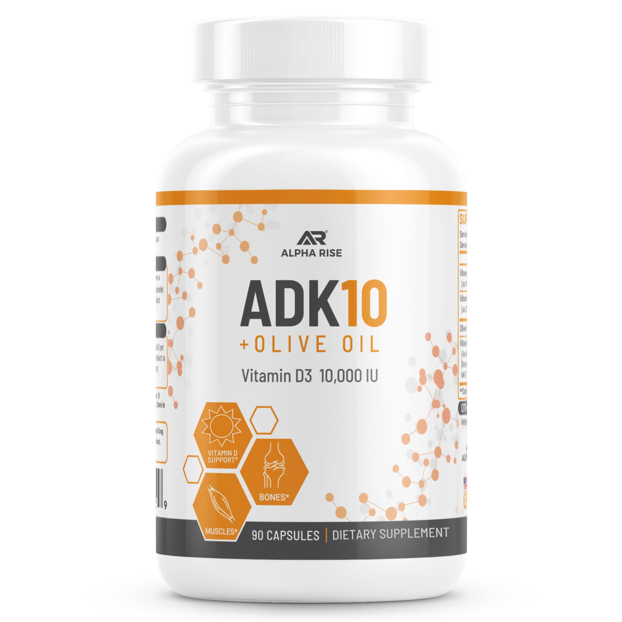 ALPHA RISE ADK10 capsules avec huile d'olive favorisant l'absorption des vitamines
