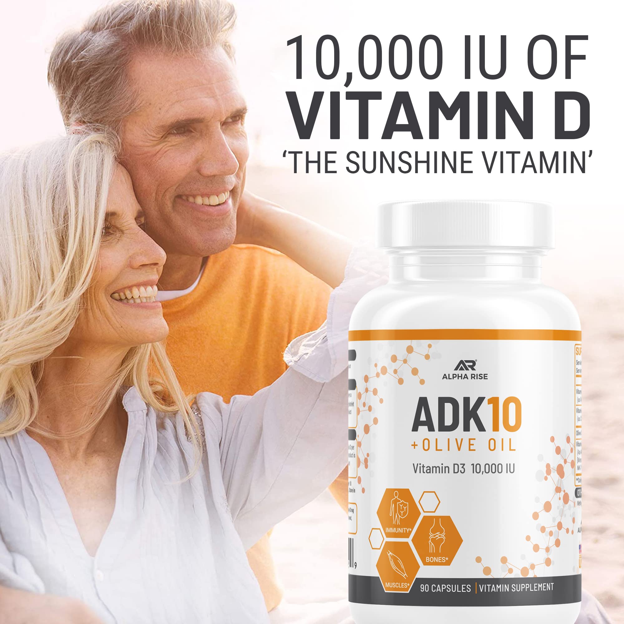 ALPHA RISE ADK10 vitamine K2 MK7 MK4 en capsule
