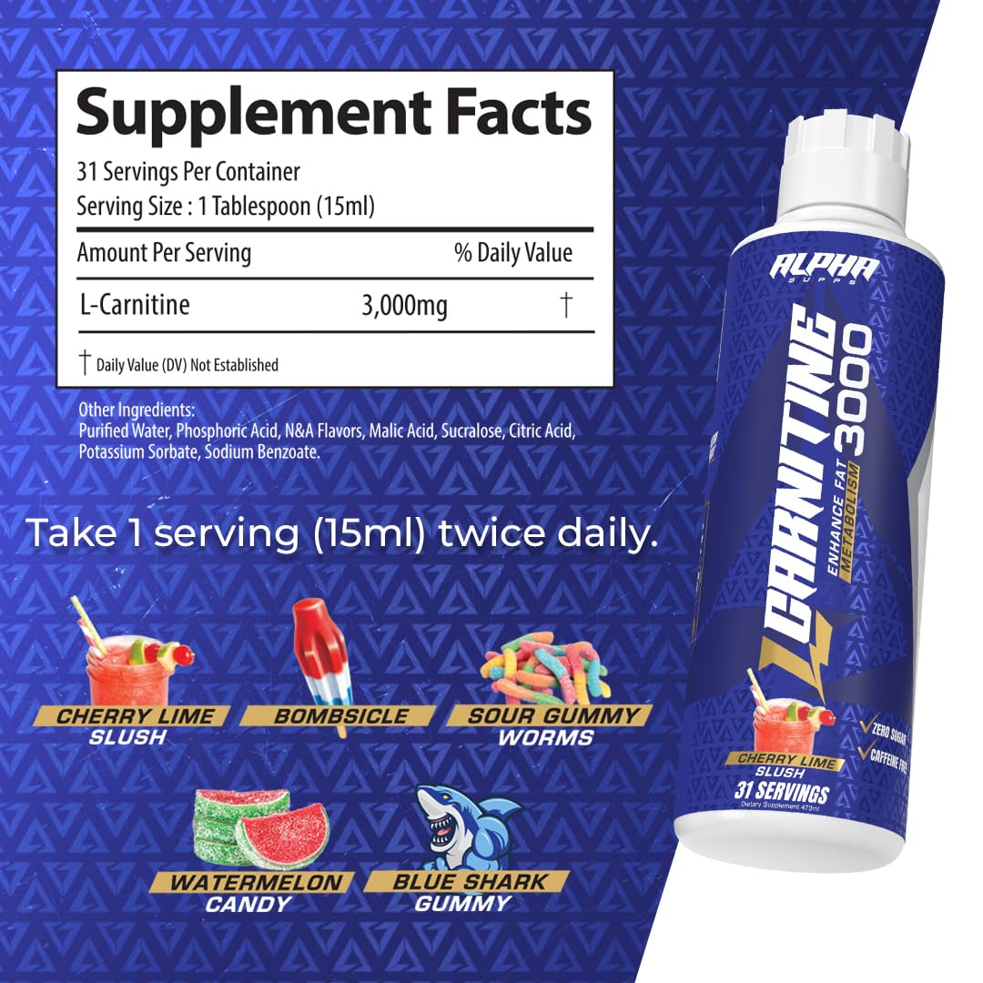 Alpha Supps L-Carnitine 3000 — goutte précise pour l énergie pendant l effort