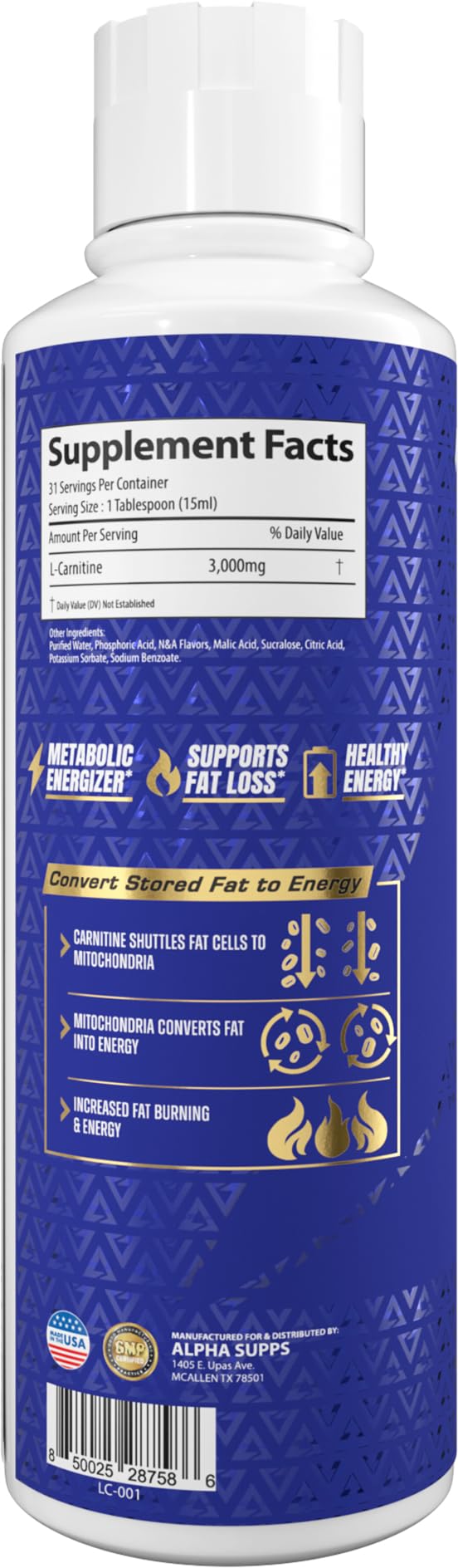 Alpha Supps L-Carnitine 3000 — saveur pastèque, expérience gustative agréable