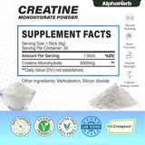 Poudre non aromatisée AlphaHerb Créatine se mélange facilement dans la boisson.