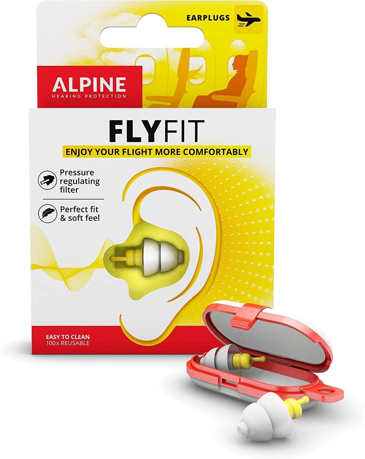 Alpine FlyFit bouchon oreille régulation de pression pour vol confortable