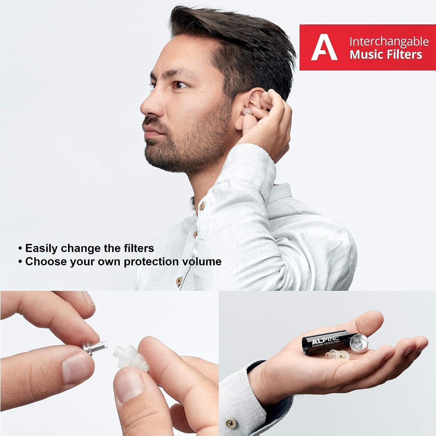 Étui porte-clés Alpine MusicSafe pour transport facile.