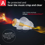 Filtre 22 dB Alpine MusicSafe pour environnements bruyants.