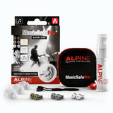 Alpine MusicSafe Pro avec étui compact, protection pratique en tournée.