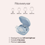 Conception adaptée à toutes les oreilles grâce à 4 tailles.