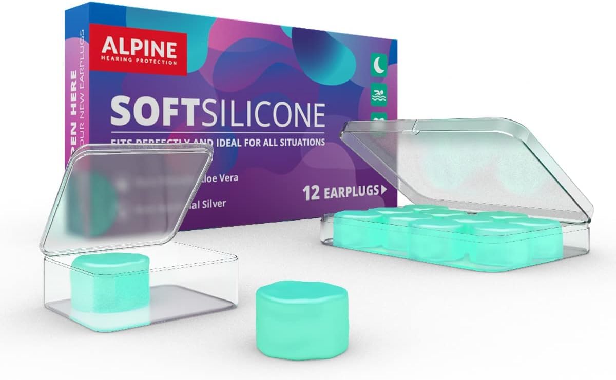 Bouchons Alpine SoftSilicone moulables pour dormir, confort et réduction du bruit