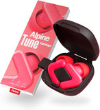 Bouchons Alpine Tune avec étui portable couleur rose néon.