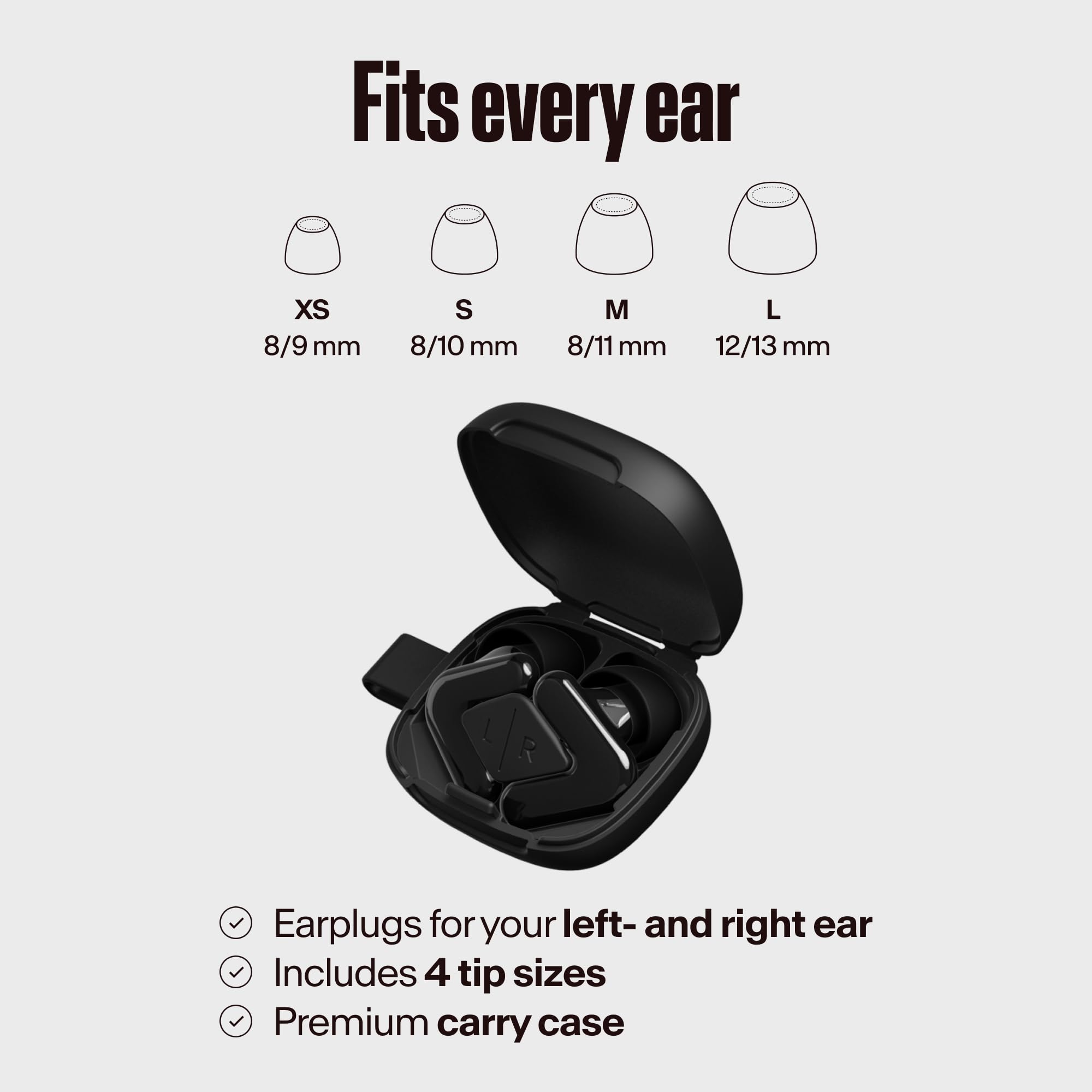 Conception néerlandaise d’Alpine Tune Earplugs avec matériaux dermo-testés pour le confort.