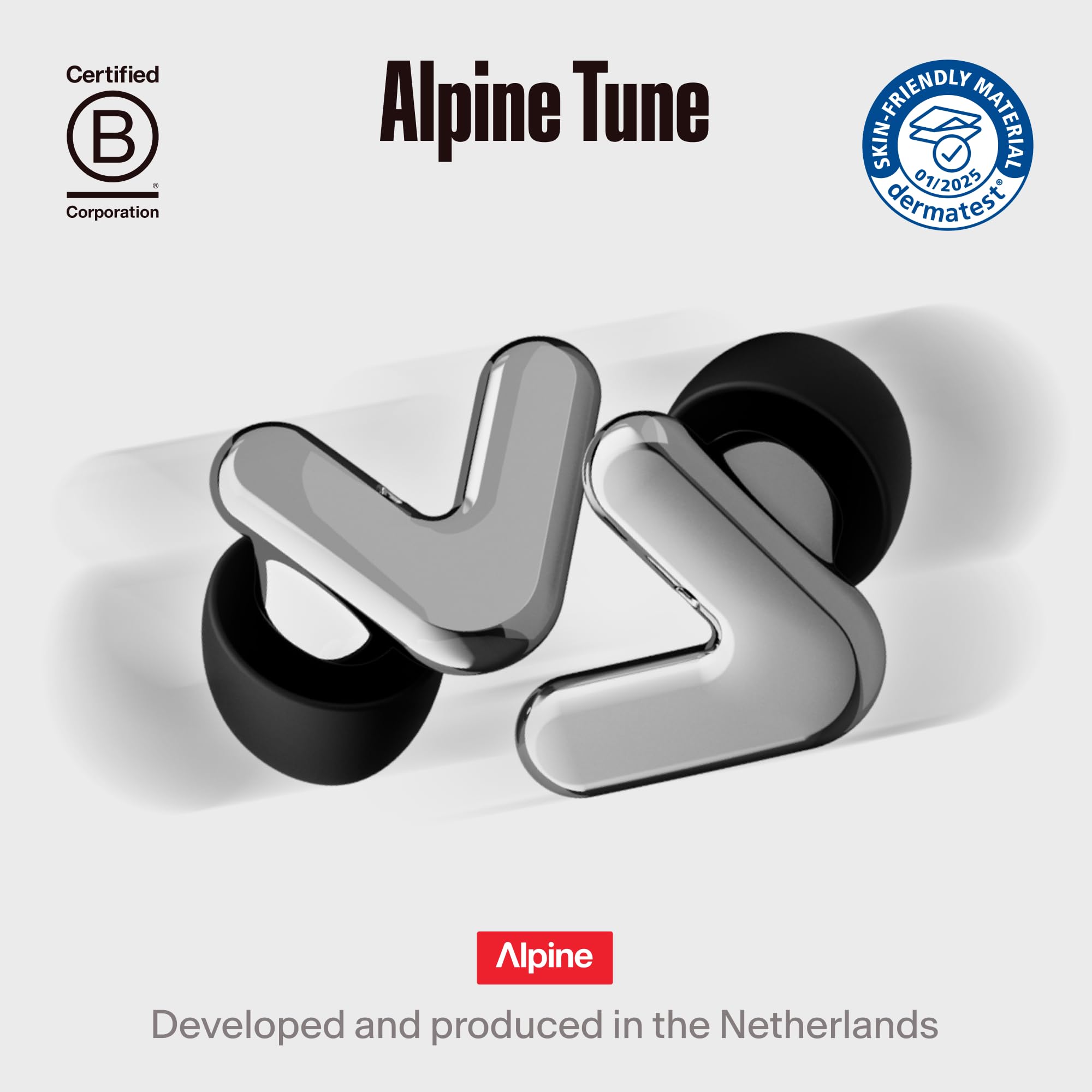 Etui compact avec clip porte-clefs pour Alpine Tune Earplugs.