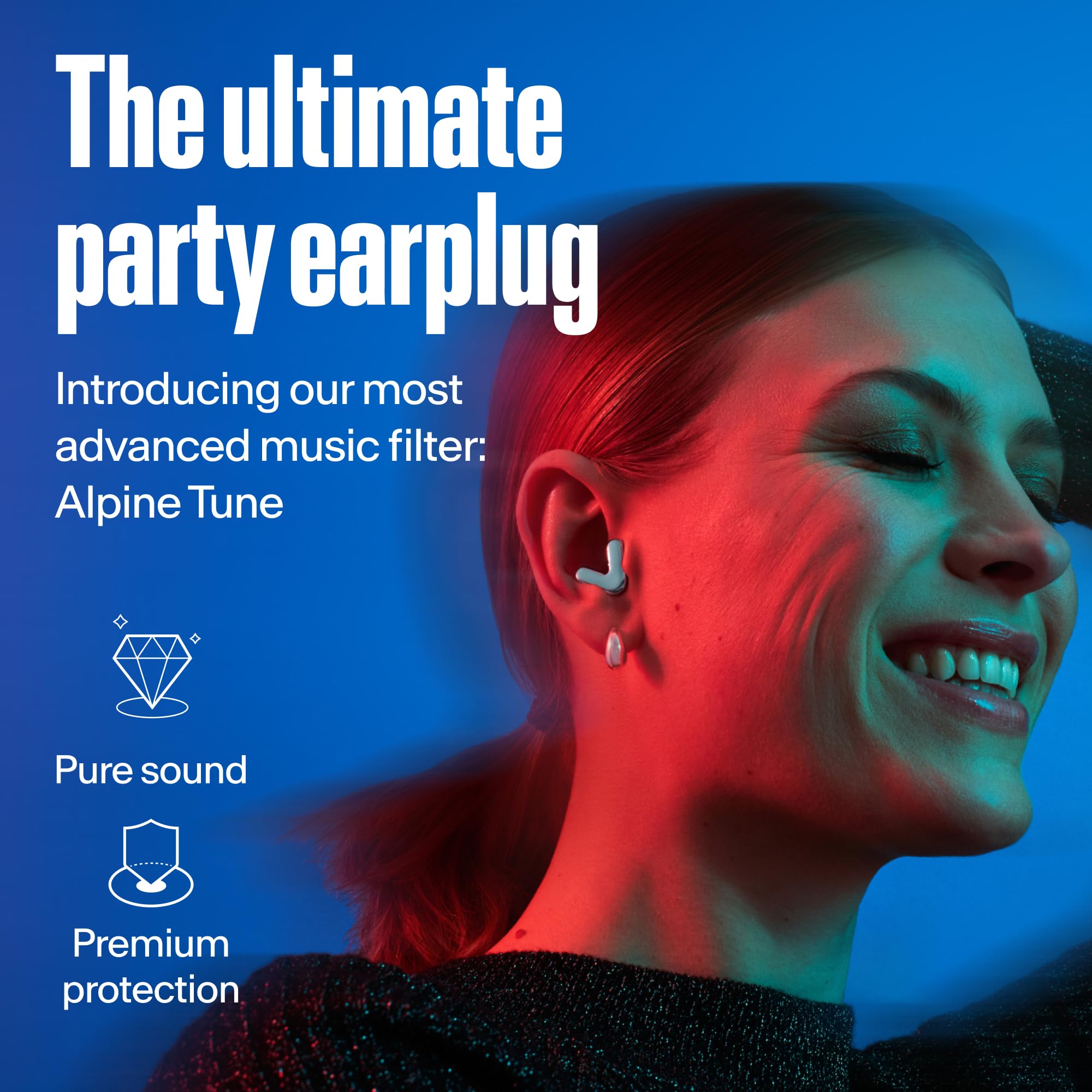 Filtre haute fidelite Alpine Tune Earplugs assure un audio clair à volume sûr.