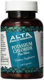 Capsules Alta Health chlorure de potassium et silice en bouteille, soutien potentiel du cœur.