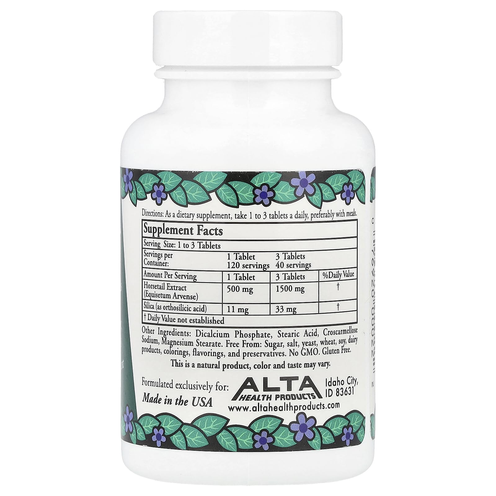 Alta Health Silice affiche absorption optimale pour peau et tissus conjonctifs.
