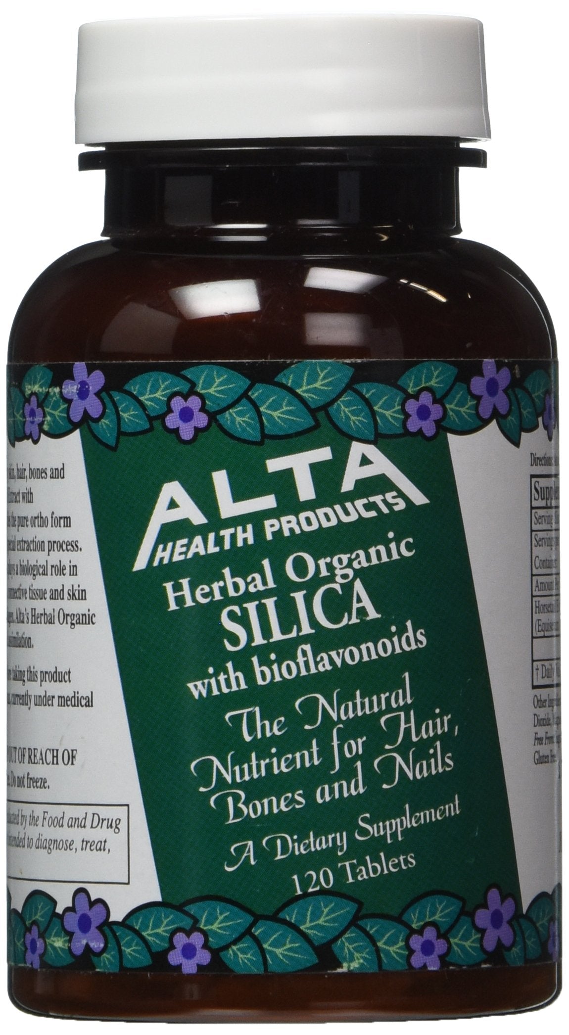 Alta Health Silice avec bioflavonoïdes, flacon 120 comprimés, soutien potentiel peau et articulations