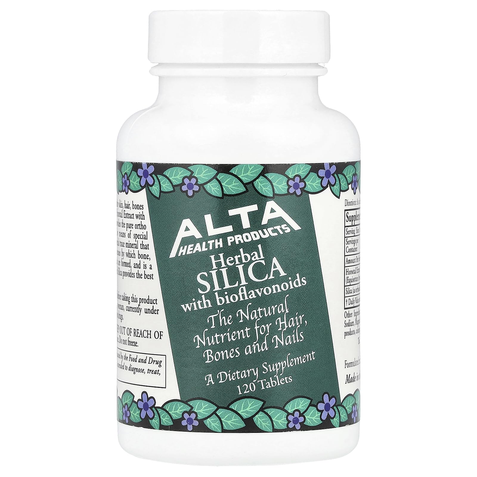 Alta Health Silice avec bioflavonoïdes : comprimés pour peau et cheveux sains.