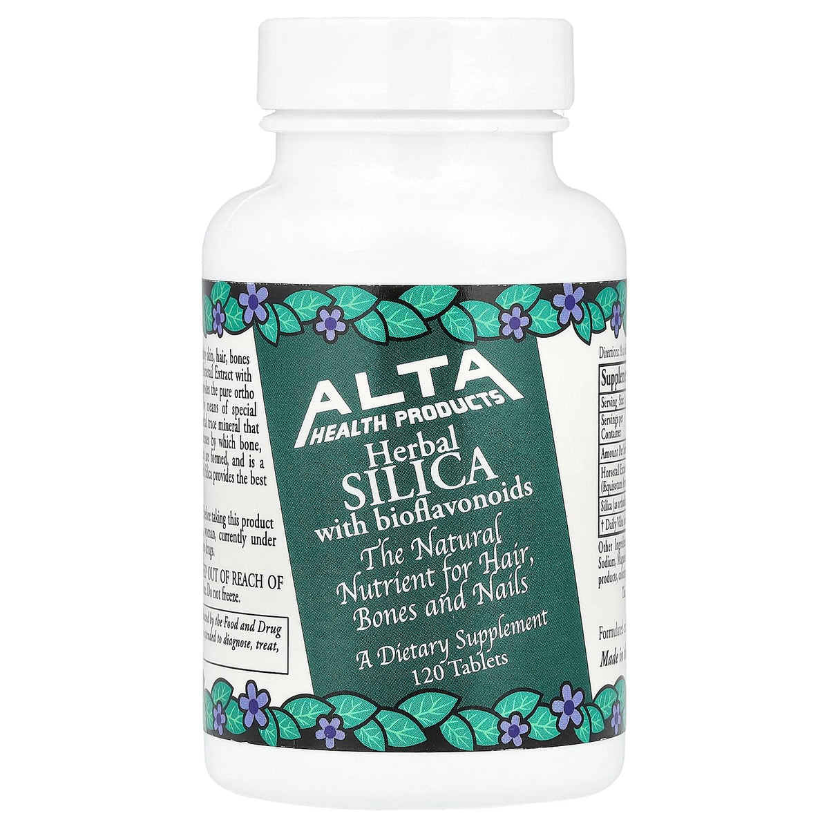 Alta Health Silice avec bioflavonoïdes : comprimés pour peau et cheveux sains.