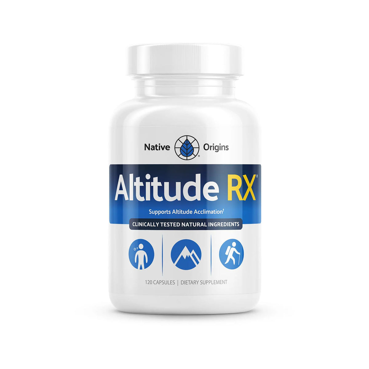Altitude RX OxyBoost Complex: bouteille illustrant la formule pour l'acclimatation en haute montagne.