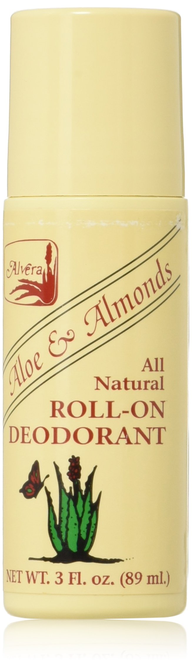 Déodorant Alvera Roll-On Aloe et Amandes, flacon pratique offrant une fraîcheur durable.