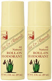 Déodorant Alvera Roll-On Aloe et Amandes, emballage simple et lot 2 x 3 oz.