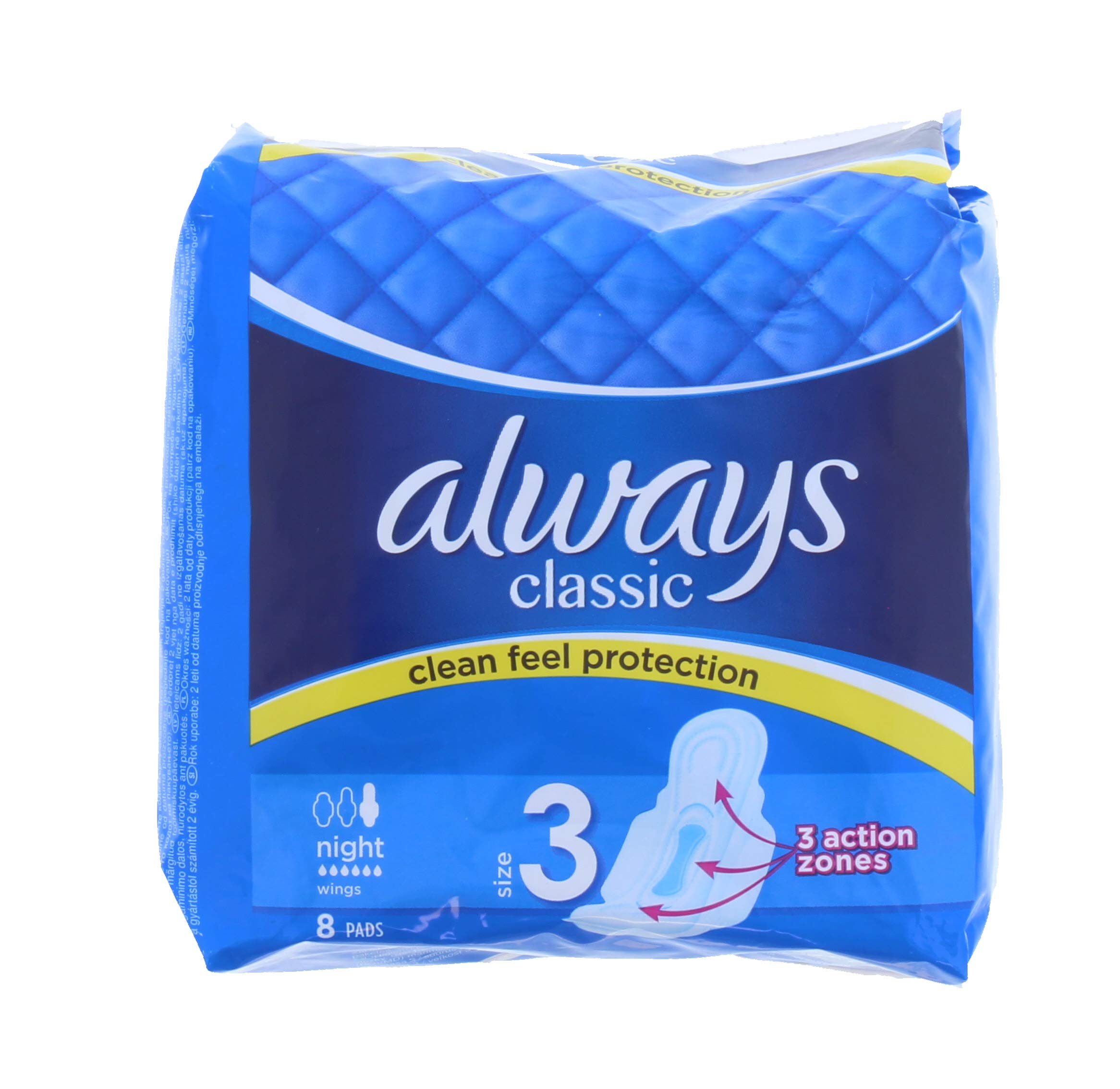 Always Classic 8 protections nocturnes, pack de 2, protection fiable pendant la nuit.