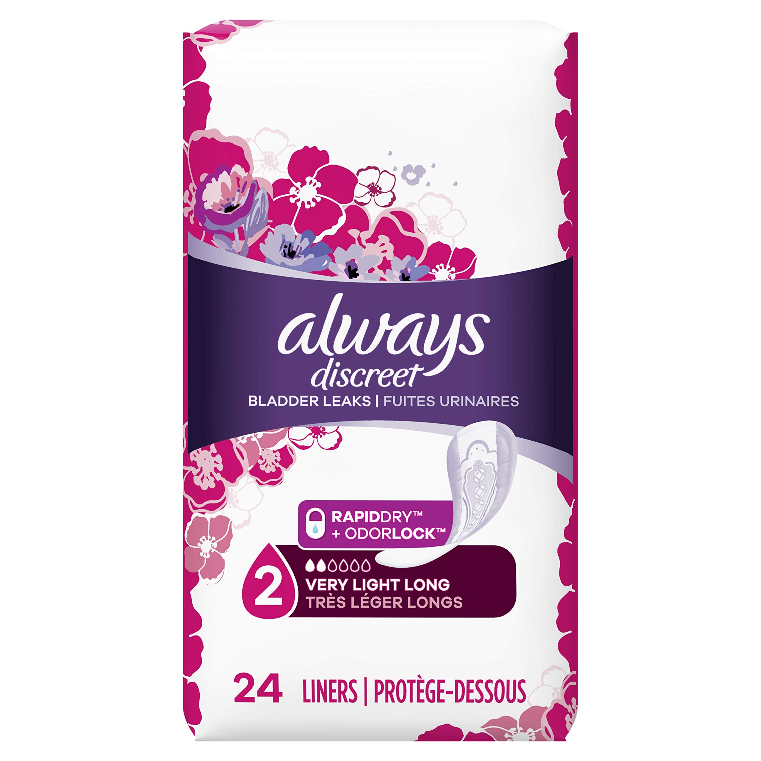 Always Discreet Protège-slips OdorLock neutralisant les odeurs en continu