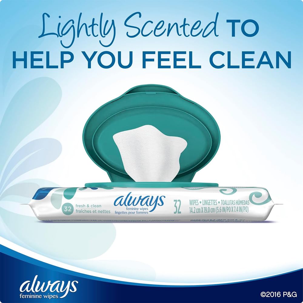 Always Fresh & Clean lingettes, texture douce apportant une sensation agréable sur la peau.