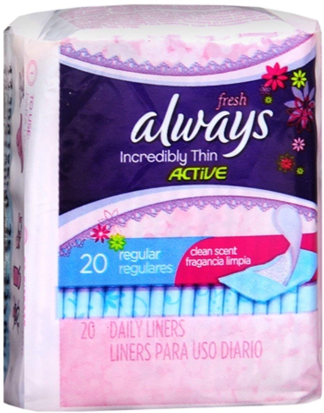 Always pantiliner mince régulier au parfum frais pour une fraîcheur discrète tout au long de la journée