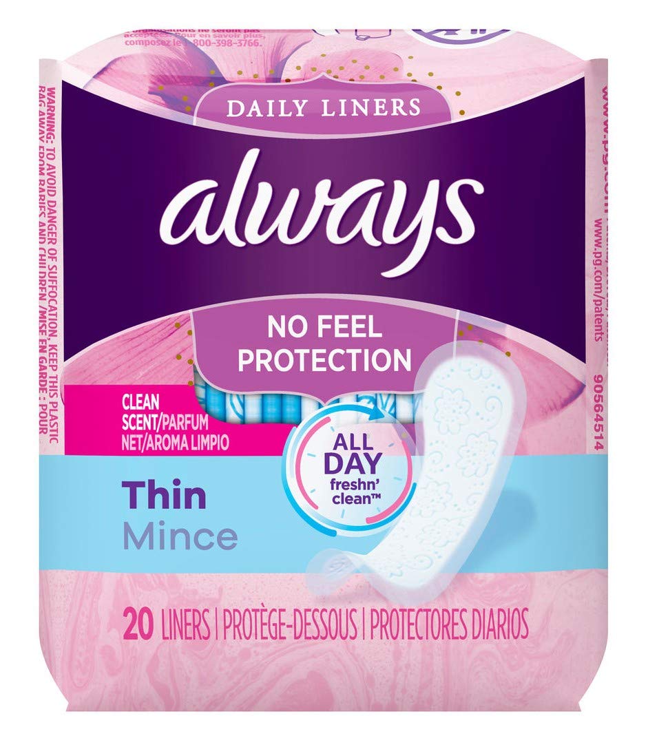 Always protège-slips minces – boîte ouverte pour accès rapide.