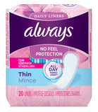 Always protège-slips minces – boîte ouverte pour accès rapide.